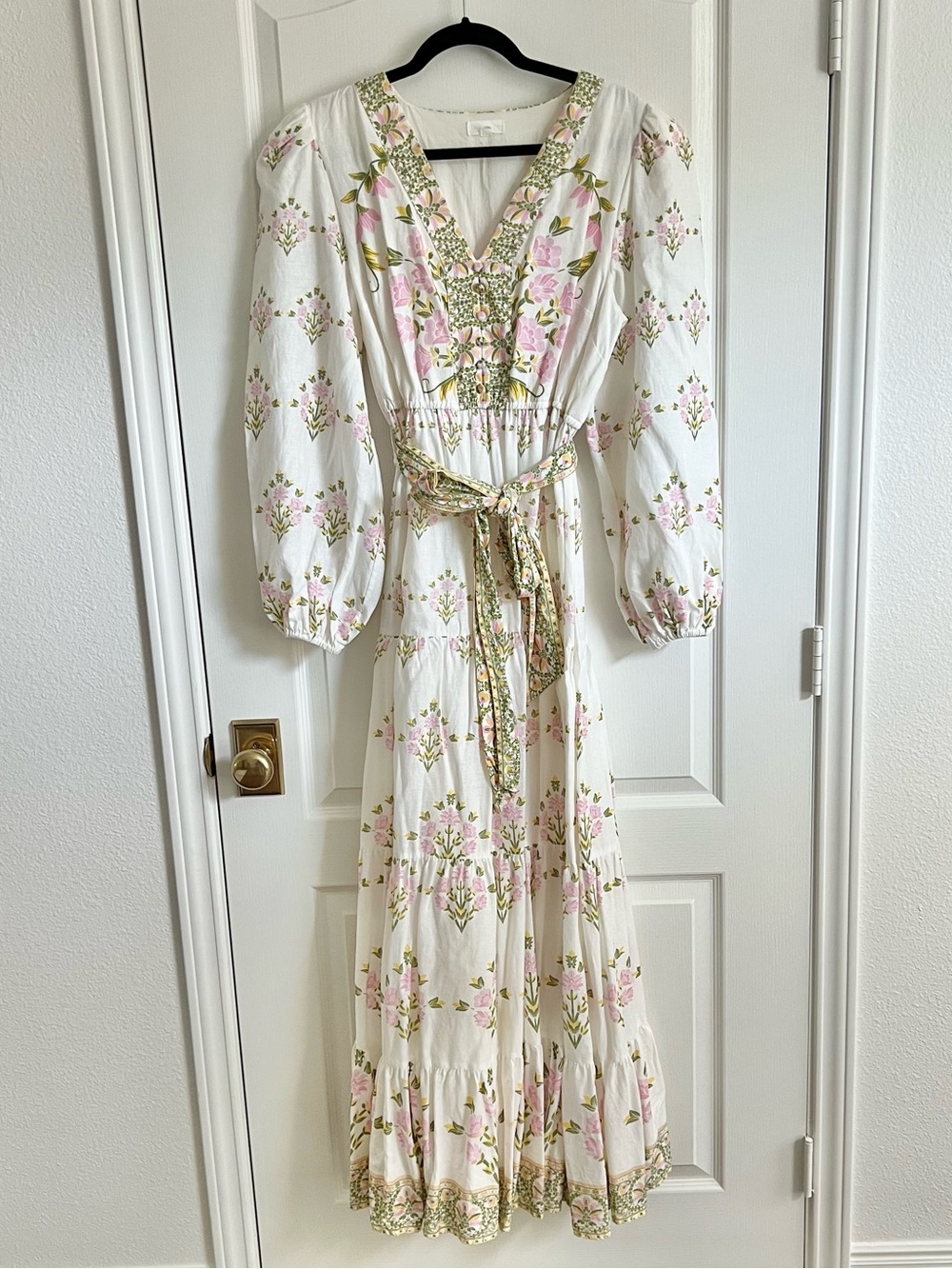 A Loves A Maxi Dress in White with Pink & Green Floral